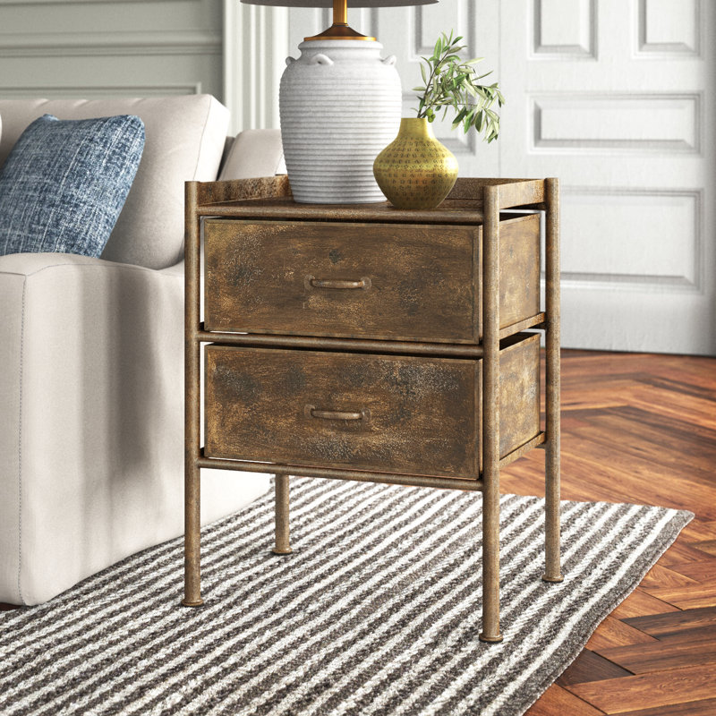 Joss & Main Sinan Joss & Main Industrial Chic Side Table with Storage